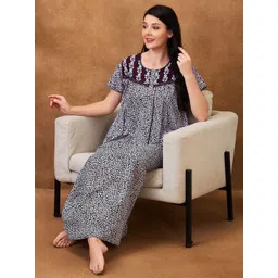 AV2 Floral Printed Pure Cotton Maxi Nightdress-picture-13