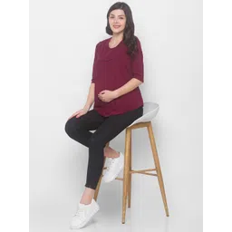 AV2 Maternity Women Maroon Pure Cotton  Top-picture-19