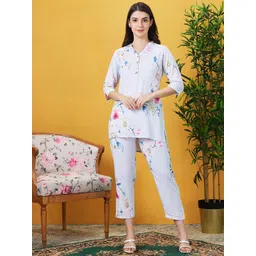 AV2 Printed Mandarin Collar Top With Trousers-picture-13