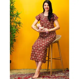 AV2 Printed Pure Cotton Maternity Maxi Nightdress-picture-18