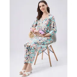 AV2 Women Floral Printed Regular Pure Cotton Kurta with Trousers-picture-28