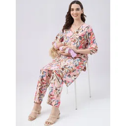 AV2 Women Floral Printed Regular Pure Cotton Kurta with Trousers-picture-29