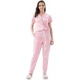 av2 Women's Cotton Abstract Printed Night Suit Set of Shirt & Pajama Set | Casual Night Dress for Women- 4006-picture-51
