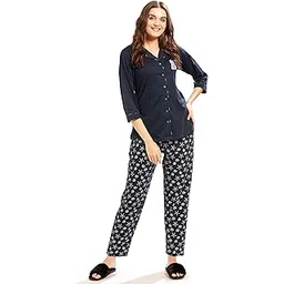 av2 Women's Cotton Butterfly Printed Night Suit Set of Shirt & Pajama Set -4030-picture-20