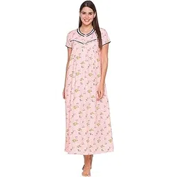 av2 Women's Cotton Floral Maxi Nursing Nighty-picture-48