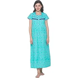 av2 Women's Cotton Maxi Maternity Feeding Nighty-picture-40