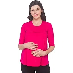av2 Women's Cotton Nightwear Maternity Feeding Nursing Tunic Regular Fit Top-picture-17
