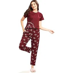 av2 Women's Cotton Printed Short Sleeve Night Suit Set | Pajama Set | Casual Night Dress for Women-picture-26