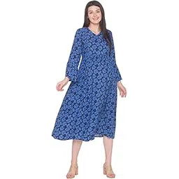 av2 Women's Rayon Empire Feeding Calf Length Dress-picture-40