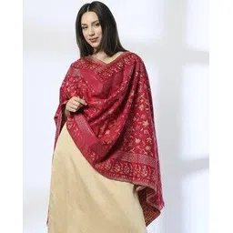 avaasa mix n' match Women Floral Knit Stole with Frayed Hem-picture-16