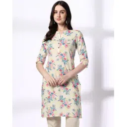 avaasa mix n' match Women Floral Print Cotton Straight Kurta-picture-24