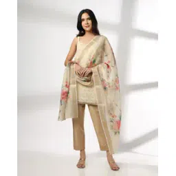 avaasa mix n' match Women Floral Print Dupatta with Woven Border-picture-42