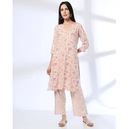 avaasa mix n' match Women Floral Print Staright Kurta with Pants-picture-36