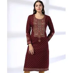 avaasa mix n' match Women Patterned Straight Sweater Kurta-picture-38