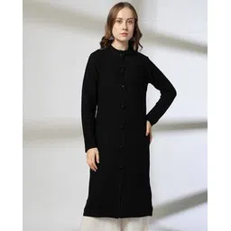 avaasa mix n' match Women Ribbed Long-Line Cardigan-picture-11