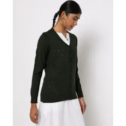 avaasa mix n' match Button-Down V-neck Winter Cardigan image 2