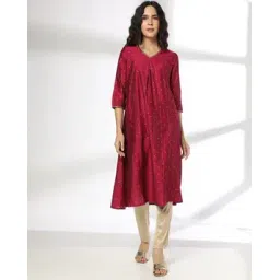 Women Embroidered A-Line Kurta-image-12