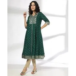 Women Embroidered Flared Kurta-image-36