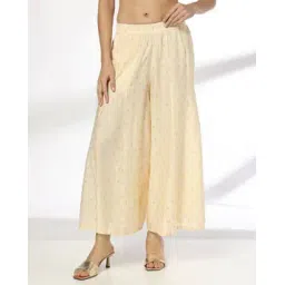 Women Micro Print Flared Palazzos-image-21