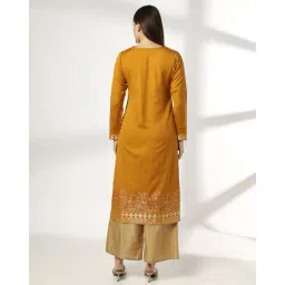 avaasa mix n' match Women V-Neck Straight Kurta image 3
