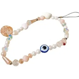 Avaiya Handmade Beaded Phone Charm Strap with Evil Eye Beads & Pearls | Cute Wrist Lanyard for Mobile, AirPods & Accessories | Aesthetic Beaded Phone Chain for Girls & Women-picture-13