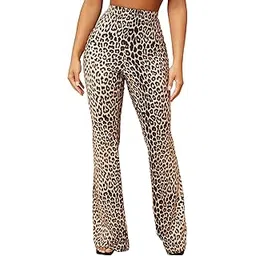 avanova Black Women's Printd Dress Pants Stretchy Work Slacks Business Casual Office Bell-Bottom/Boot-Cut Elastic Waist Regular Fit Trouser Pant-picture-14