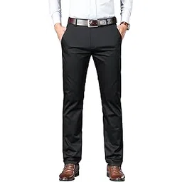 avanova Men's Trousers Light Business Style Slightly Stretch Straight Leg Pants for Outdoor Casual Daily Trouser II Men's Regular Casual Pants Trouser (Trouser 126)-picture-38