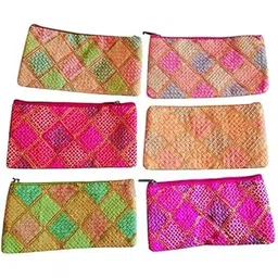 avanti creations New Traditional Vintage Embroidered Purse for Women with Zipper, Potli Pouches for Baby Shower, Potli Purse for Ladies, Potli Bags for Gifting Multi Colour-picture-13