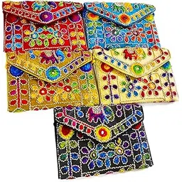 avanti creations Women's Cotton Handmade Ethnic Rajasthani Embroidered Sling Clutch Purses Crossbody Side Bag with Handle Return Gifts For Wedding Set Of-picture-15