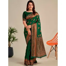 AVANTIKA FASHION Ethnic Motifs Woven Design Zari Art Silk Saree-picture-25