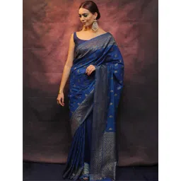 AVANTIKA FASHION Ethnic Motifs Woven Design Zari Pure Silk Kanjeevaram Saree-picture-21