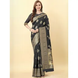 AVANTIKA FASHION Ethnic Motifs Zari Art Silk Handloom Kanjeevaram Saree-picture-13