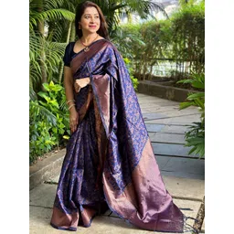 AVANTIKA FASHION Ethnic Motifs Zari Art Silk Handloom Kanjeevaram Saree-picture-11