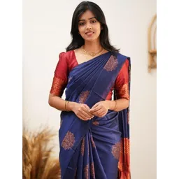 AVANTIKA FASHION Ethnic Motifs Zari Art Silk Handloom Kanjeevaram Saree image 1