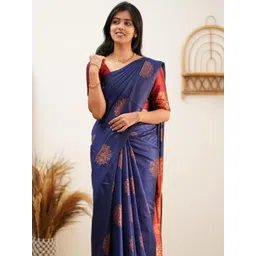 AVANTIKA FASHION Ethnic Motifs Zari Art Silk Handloom Kanjeevaram Saree image 2