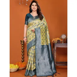 AVANTIKA FASHION Ethnic Motifs Zari Kanjeevaram Saree with Blouse Piece-picture-35