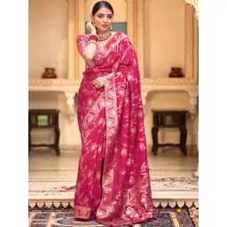 AVANTIKA FASHION Floral Woven Design Zari Pure Silk Kanjeevaram Saree-picture-20