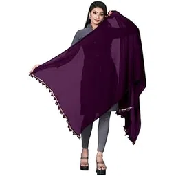 avdip Dupattas Chiffon Plain Sequence Lace Women Dupatta | College Scarf for Girls and Women-picture-25
