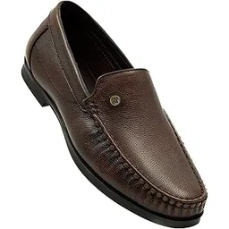 avetos Men’s Genuine Leather Casual Loafers | Handcrafted Slip-On Shoes | Soft Cushioned Insole & Anti-Slip Sole | Premium Stitch Detailing | Perfect for Office & Casual Outfits-picture-11