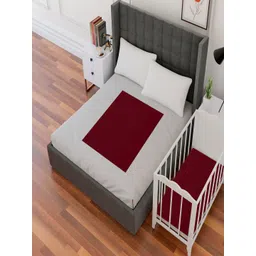 AVI Infant Kids Maroon Solid Cotton Waterproof Mattress Protector-picture-20