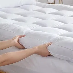 AVI Luxury Soft 5D Spiral 2500 GSM Microfiber King Bed Mattress Topper, Extra Thick 3 Inch Mattress Padding, Cooling Breathable Cotton Pillow Top with Elastic Bands, (White, 72x78 Inch)-picture-33