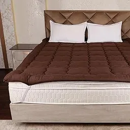 AVI Super Soft 500 GSM Microfiber Bed Mattress Topper for Queen Size 78x60 Inch | All Season Comfortable Sleep 2 Inch Thick Mattresses Padding Queen Size -(Coffee, 6.5x5 Feet, 4 Corners Elastic Band)-picture-14