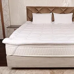 AVI Super Soft 500 GSM Microfiber Bed Mattress Topper for Queen Size 78x60 Inch | All Season Comfortable Sleep 2 Inch Thick Mattresses Padding Queen Size -(White, 6.5x5 Feet, 4 Corners Elastic Band)-picture-12