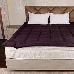 AVI Super Soft 500 GSM Microfiber Mattress Topper for Double Bed Size 72x72 Inch | All Season Comfortable Sleep 2 Inch Thick Mattresses Padding Double Size -(Wine, 6x6 Feet, 4 Corners Elastic Band)-picture-39