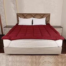 AVI Ultimate 500 GSM 2" Thick Microfiber Mattress Topper King Size Bed 72 x 78 Inch- Extra Thick Mattress Padding, Soft & Supportive Mattress Topper for Sleep Comfort, Enhancing Restful Nights, Maroon-picture-24