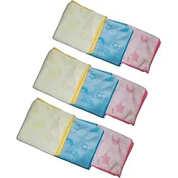 avikar Microfiber Face Towel Handkerchief Rumal 350GSM Extra Soft and Super Absorbent stars & moon Printed Face Towels for girls Women's, Kids and Newborn Babies Set of 6 Multicolor-picture-49