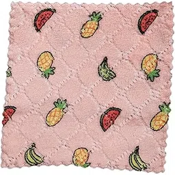 avikar Microfiber Face Towel Handkerchief Rumal 400GSM Extra Soft and Super Absorbent fruit Printed Face Towels for girls Women's, Kids and Newborn Babies Set of 10 Multicolor-picture-34