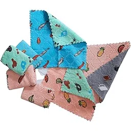 avikar Microfiber Face Towel Handkerchief Rumal 400GSM Extra Soft and Super Absorbent fruit Printed Face Towels for girls Women's, Kids and Newborn Babies Set of 6 Multicolor-picture-59