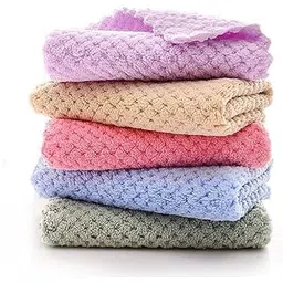 avikar Microfiber Face Towel Handkerchief Rumal 400GSM Extra Soft and Super Absorbent Solid pattern Face Towels for girls Women's, Kids and Newborn Babies (Set of 6 Multicolor)-picture-28