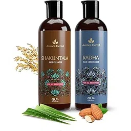 Avimee Herbal Shakuntala Hair Cleanser (200ml) + Radha Hair Conditioner (200ml) Hair Care Combo-image-42